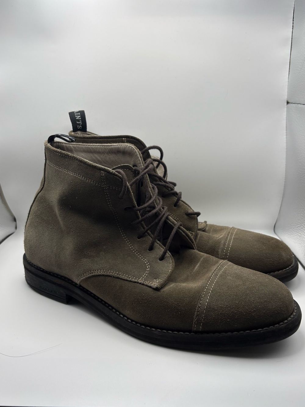 AllSaints Taupe Suede Chukka Boots